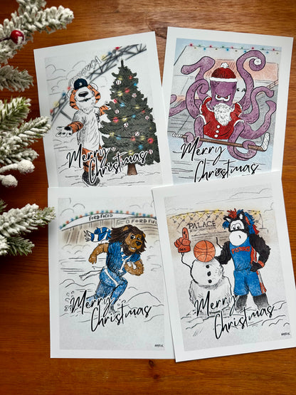 Michigan Mascot Christmas Cards