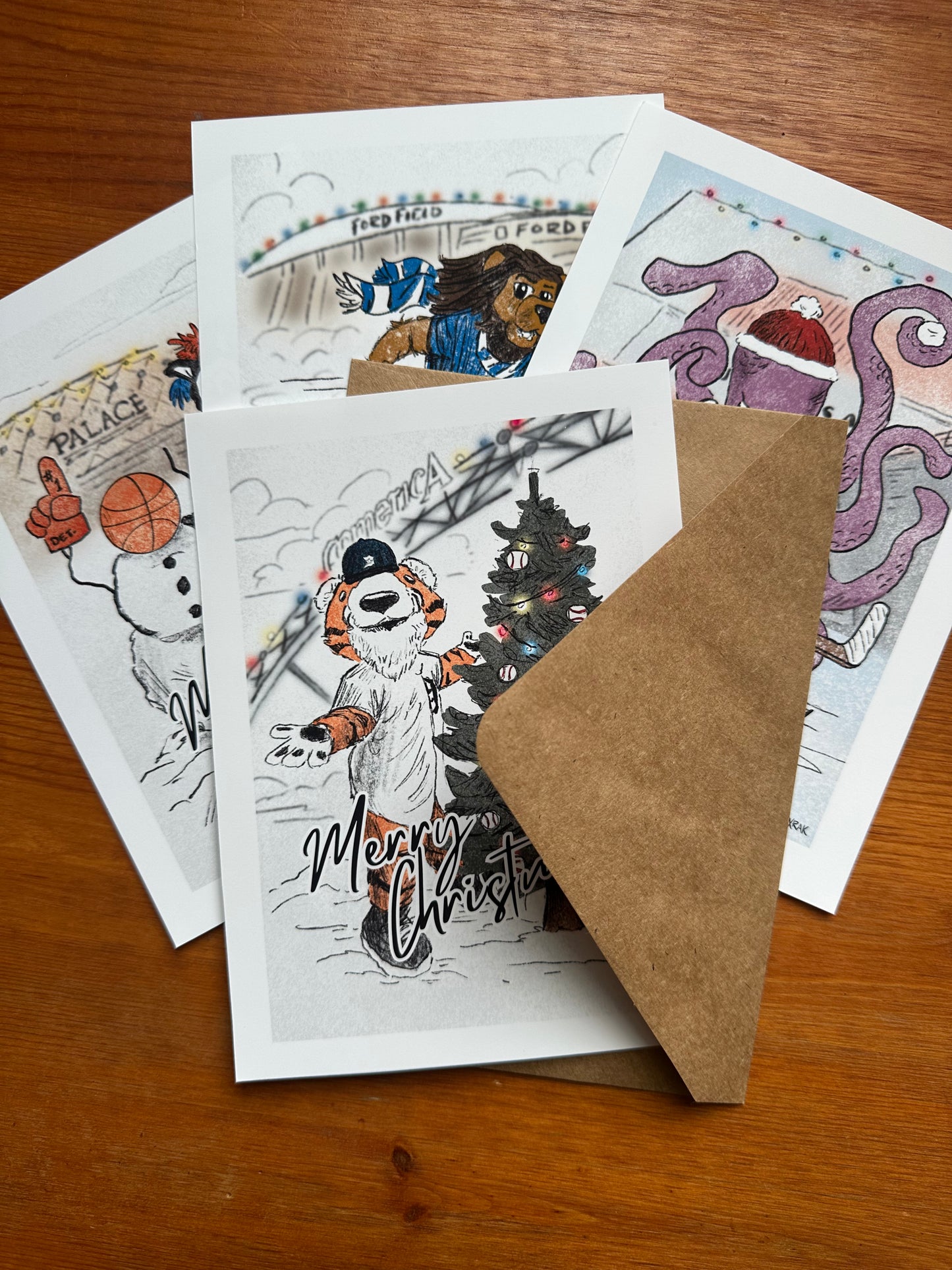 Michigan Mascot Christmas Cards