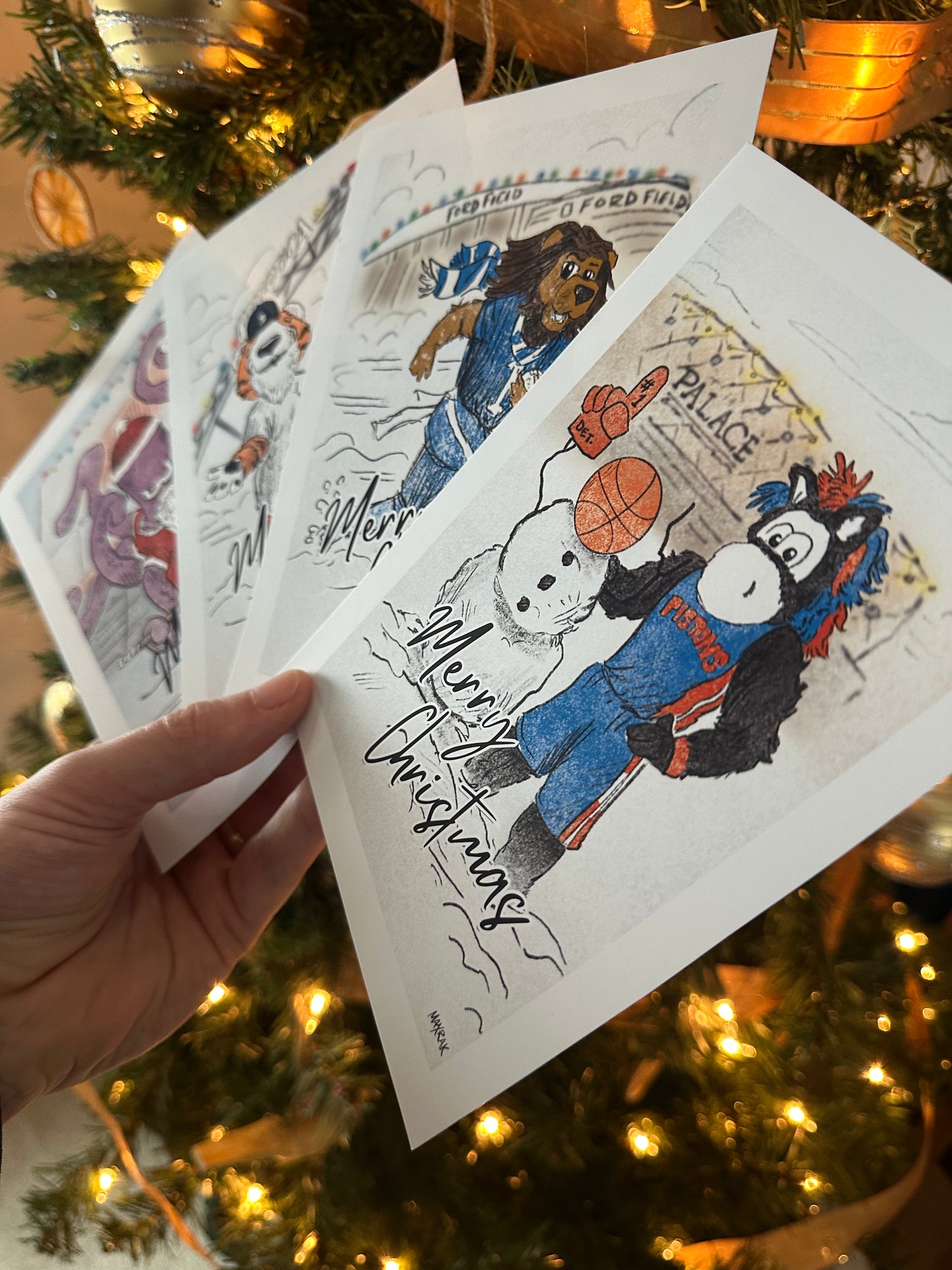 Michigan Mascot Christmas Cards